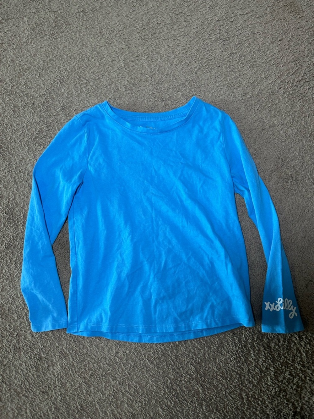 Lilly Pulitzer Girls Luxletic Youth Size Large Blue Long Sleeve Top